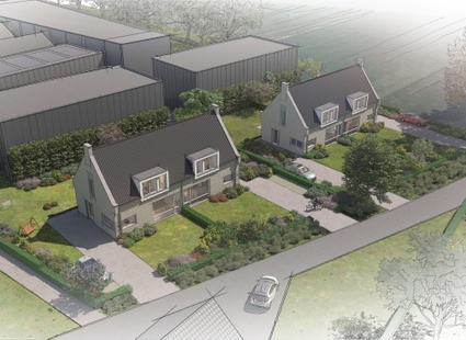 Nieuwbouw 4 woningen met bedrijfsunit